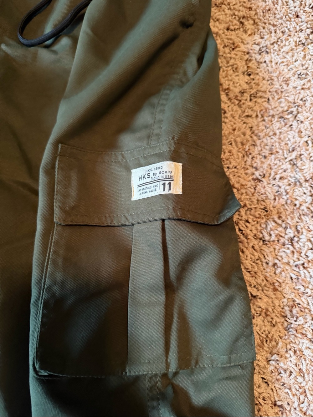 SHEIN Men’s XS Cargo Jogger Drawstring Pants 3p bundle Blue Green Beige - Picture 5 of 6